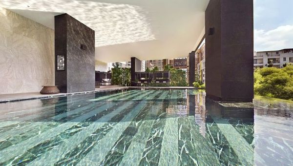 The infinity saltwater pool on the third floor, an oasis by itself. The infinity saltwater pool on the third floor, an oasis by itself.