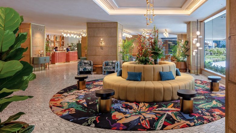 Parkroyal on Beach Road’s lobby has been remodelled to reflect the culture of its surrounding neighbourhood.