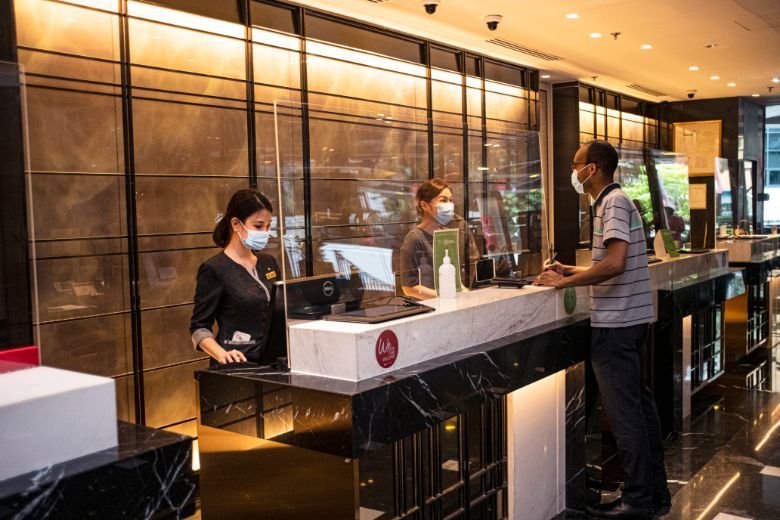 Several M&C properties, including Orchard Hotel Singapore (above), have converted areas on property as pay-per-use co-working spaces.