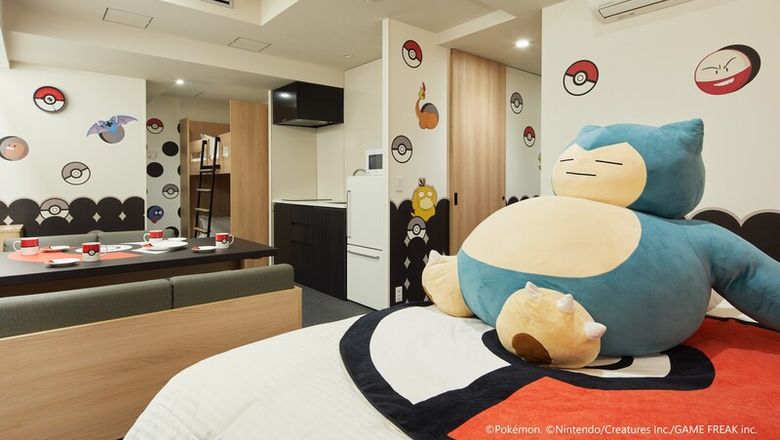 Mimaru lends itself to family groups with its themed rooms, including the Pokémon Room, where a huge stuffed Snorlax and original Pokémon-themed tableware await guests.
