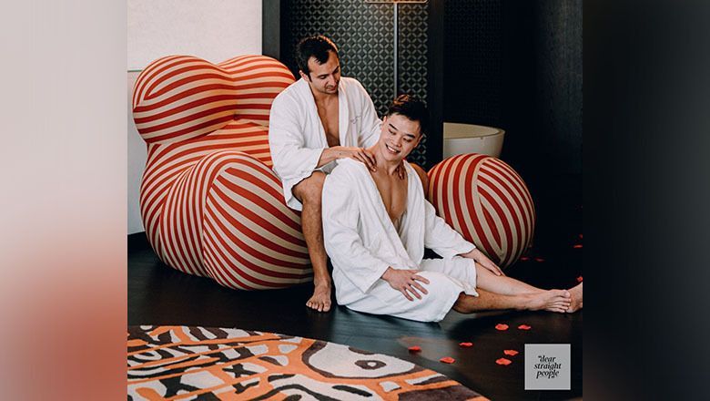 Real-life married gay couple, Dwayne Wang and Nicholaiv Villalobos, were featured in the Pride campaign by Naumi Hotel Singapore and Dear Straight People.