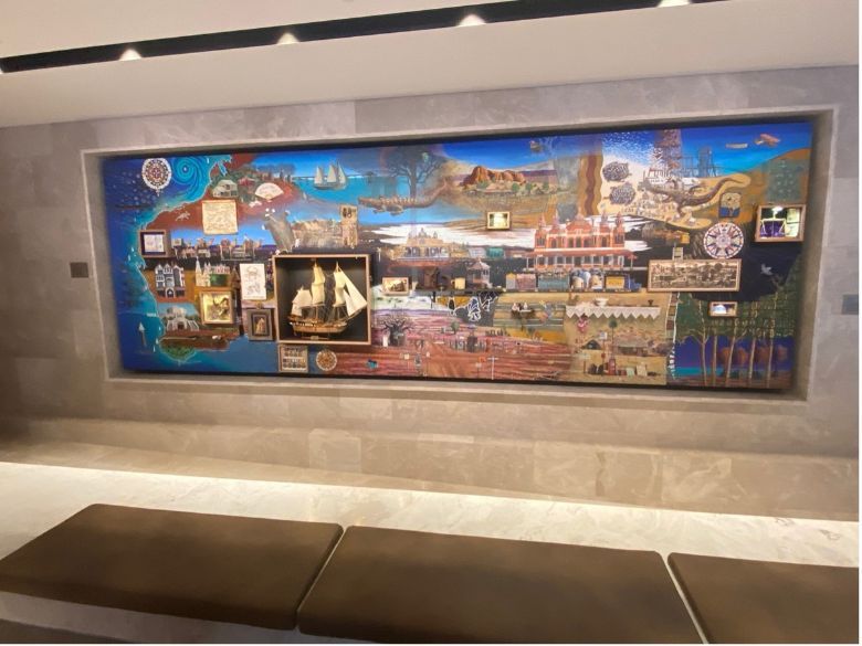 Artwork by Leon Pericles in the Parmelia Hilton Perth's lobby.