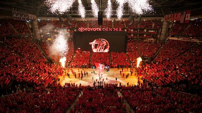 The Post Oak Hotel experience includes courtside Houston Rockets seats, penthouse access, wine dinner, spa treatments, and helicopter transfers.