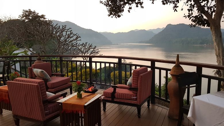 View from Le Bistrot terrace at The Grand Luang Prabang.
