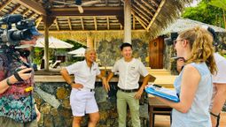BBC presenters meet with staff at The Datai Langkawi.