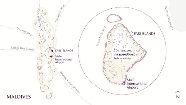 Fari Islands is situated in North Malé Atoll. Credit: Pontiac Land Fari Islands is situated in North Malé Atoll. Credit: Pontiac Land