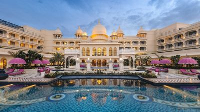 Fairmont Udaipur Palace is a 327-room luxury hotel blending Rajputana architecture with modern design, featuring dining, event spaces, spa, and panoramic Aravalli Hill views.