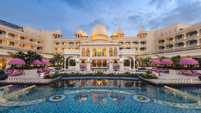 Fairmont Udaipur Palace is a 327-room luxury hotel blending Rajputana architecture with modern design, featuring dining, event spaces, spa, and panoramic Aravalli Hill views.