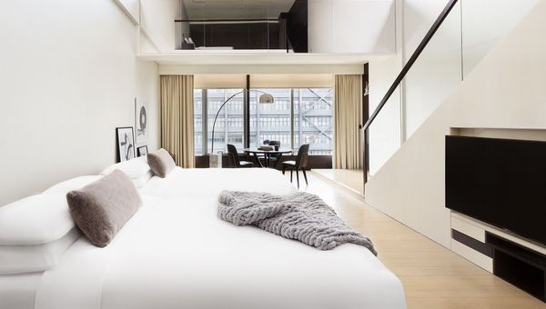 The Family Loft Suite covers 86-97sqm of space with 1 king bed and 2 large beds that can sleep up to four adults and 2 children. The Family Loft Suite covers 86-97sqm of space with 1 king bed and 2 large beds that can sleep up to four adults and 2 children.