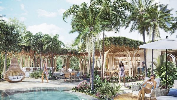Artist impression of the Oasis within Grand Hyatt Singapore. Artist impression of the Oasis within Grand Hyatt Singapore.