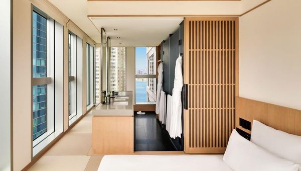 All rooms are furnished with lofty ceilings, natural wood tones, and artful mood lighting, to contribute to a calming stay for guests. All rooms are furnished with lofty ceilings, natural wood tones, and artful mood lighting, to contribute to a calming stay for guests.