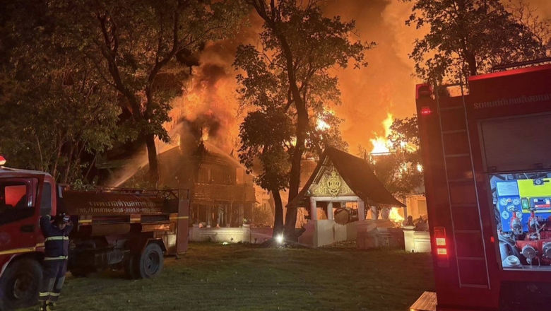 A fire destroyed the spa complex at the Dhara Dhevi Hotel in Muang district, Chiang Mai, early Wednesday morning.