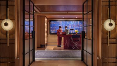 Hyatt Centric Zhongshan Park Shanghai’s front desk.