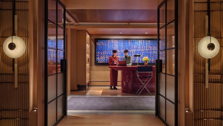 Hyatt Centric Zhongshan Park Shanghai’s front desk.