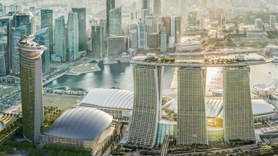 Next to the existing Marina Bay Sands, the new 55-storey hotel tower will rise along Singapore’s Marina Bay waterfront.