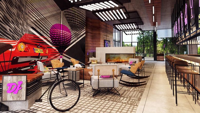 Moxy Hotels boast a vibrant and energetic ambiance characterised by contemporary design, bold colors, playful decor, and a lively social atmosphere.
