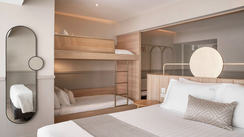 The bunk bed in Somerset Sukhumvit 71 Bangkok's family-friendly rooms is designed to maximise space and provide a fun sleeping arrangement for children.