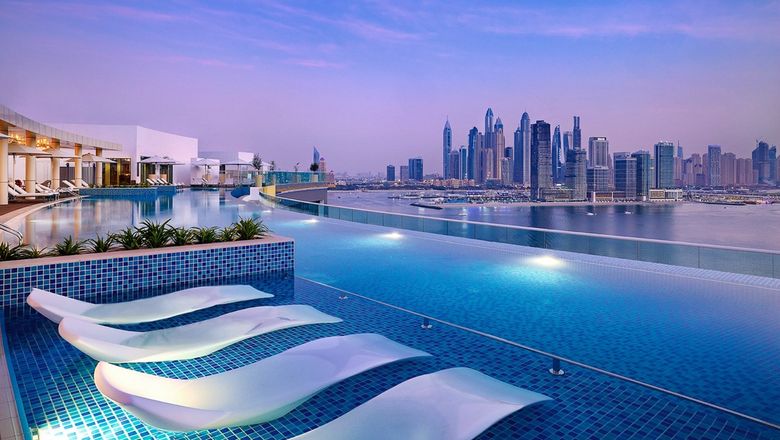 View from the top at NH Collection Dubai The Palm.