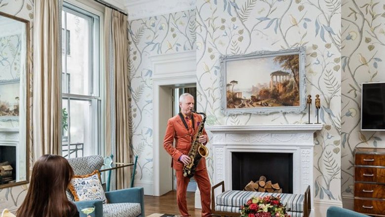 The resident saxophonist at Brown’sHotel in London.