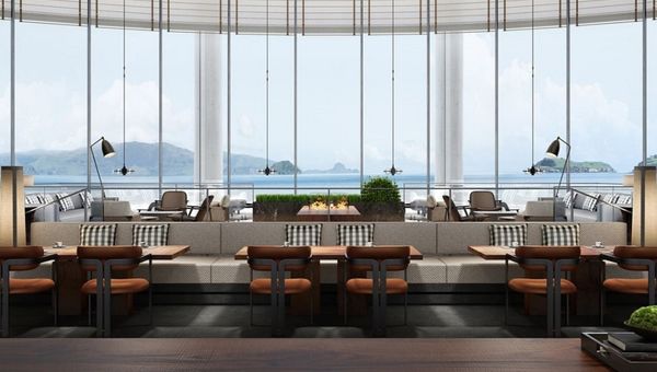 The lobby’s design pays homage to Xiangshan's culture showcasing the aesthetics of fishing nets and wood carvings that are unique to the area. The lobby’s design pays homage to Xiangshan's culture showcasing the aesthetics of fishing nets and wood carvings that are unique to the area.