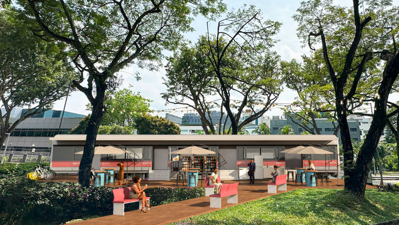 The train-hotel will include public recreational green space.