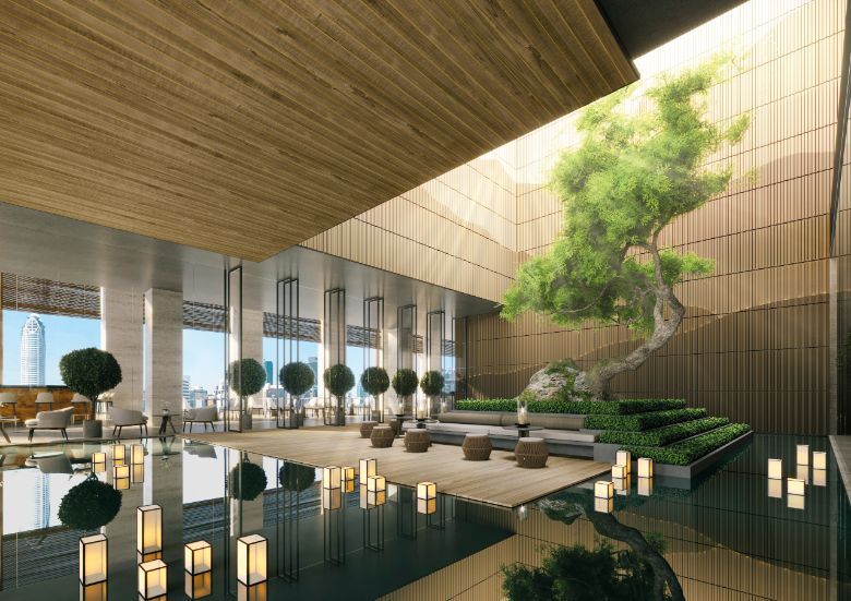 The 36-storey Aman Nai Lert Bangkok will be nestled within the Nai Lert Park.