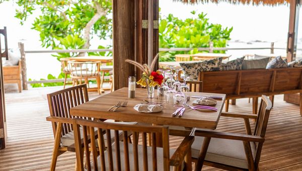Restaurant Biru on Nikoi Private Island. Restaurant Biru on Nikoi Private Island.