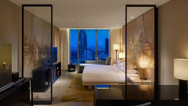 Guestroom at Park Hyatt Bangkok. Guestroom at Park Hyatt Bangkok.