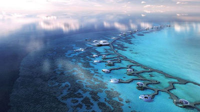 A rendering shows development along Saudi Arabia's western coast as part of the Red Sea Project.