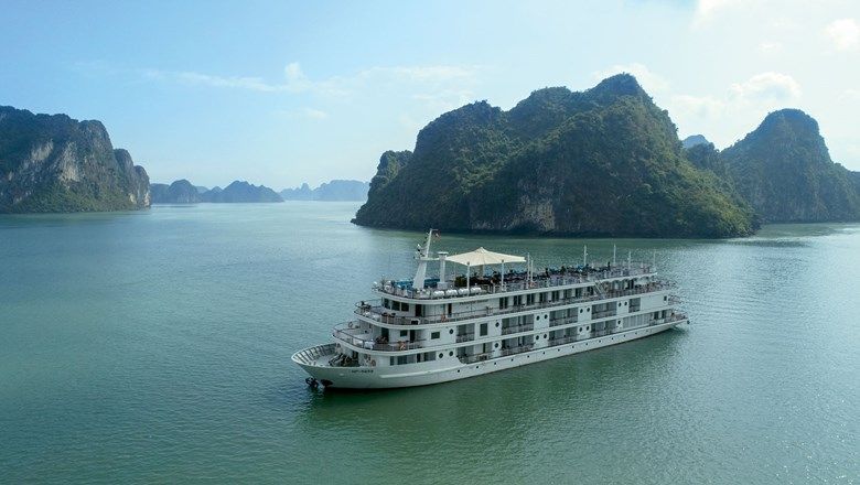 The Paradise Grand, the first of two new ships Paradise Vietnam is launching on Lan Ha Bay.