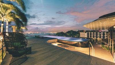 Infinity edge Pamukkale Pool at The Outpost Hotel at Sentosa