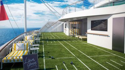 Lawn bowls on the Pacific Explorer.