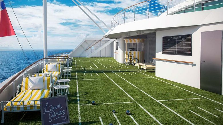 Lawn bowls on the Pacific Explorer.