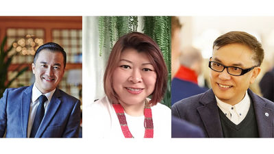 (L-R: ) Nicholas Lim, incoming managing director of TTC Asia; Mae Cheah, incoming president of Trafalgar Asia; Robin Yap, incoming chairman emeritus for TTC Asia.