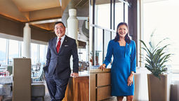 Pan Pacific Singapore’s general manager Melvin Lim and hotel manager Loo Chooi Li.