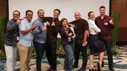 Bali Hotels Association chair Fransiska Handoko (centre) together with board members.