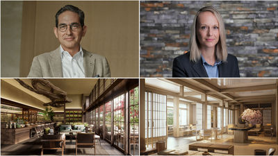 From left: John Blanco, cluster general manage, Capella Kyoto and Patina Osaka; Ellen Franke, general manager, Patina Osaka.