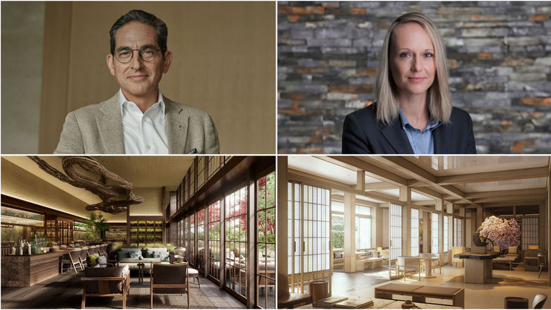 From left: John Blanco, cluster general manage, Capella Kyoto and Patina Osaka; Ellen Franke, general manager, Patina Osaka.