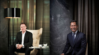 Mark Bulmer (left) moves on to Carlton Hotel Bangkok Sukhumvit as its new general manager while Darren Ware (right) has been named general manager of Carlton Hotel Singapore.