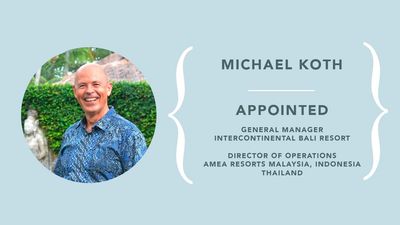 Michael Koth, General Manager, InterContinental Bali Resort and Director of Operations for AMEA Resorts Malaysia, Indonesia & Thailand