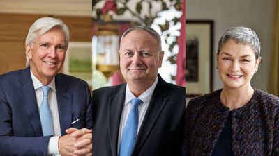 From left: Dorchester Collection’s president Christopher Cowdray; CEO Eugenio Pirri; and CEO Helen Smith.
