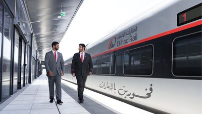 The new Mohamed bin Zayed passenger station in Abu Dhabi.