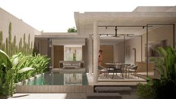 An artist’s impression of Cluny Resorts, which is scheduled to open at Opus Bay in early 2027 with 57 villas, most featuring private pools.