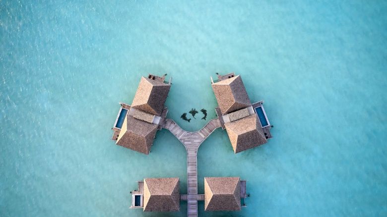 The private island can be reached via a 35-minute seaplane flight north of Velana International Airport.