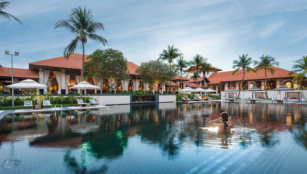 The 33m-long pool sits in the heart of Sofitel Singapore Sentosa Resort & Spa.