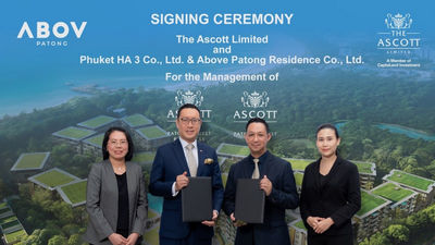 From left: Saowarin Chanprakaisi, Vice President, Business Development, The Ascott Limited; Kanit Sangmookda, Country General Manager, Thailand & Laos, The Ascott Limited; Wuthikrai Kulsirisawad, Chief Executive Officer, Phuket HA 3 Co., Ltd. and Above Patong Residence Co., Ltd.; Nada Anerutteva, Chief Marketing Officer, Phuket HA 3 Co., Ltd. and Above Patong Residence Co., Ltd.