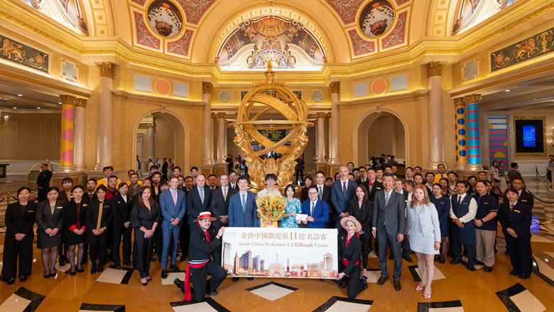 Sands China team members gather 28 August 2025 at its flagship property, The Venetian Macao, to celebrate the arrival of its 1.1 billionth guest.