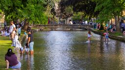 Bourton-on-the-Water is known for its low bridges and traditional stone houses.