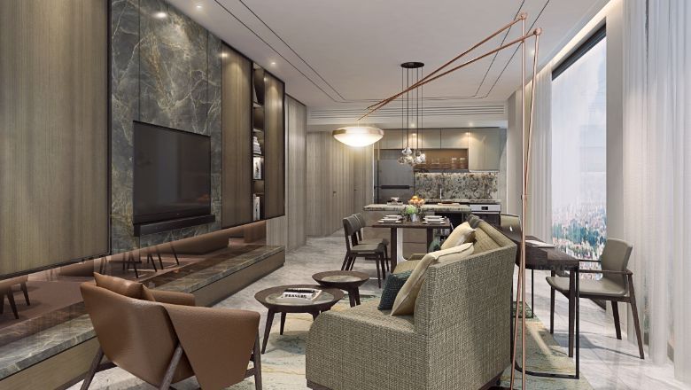 'Tower B' opened on 15 October, and will progressively roll out more amenities by end 2021. Pictured: Two-bedroom apartment at Fraser Suites Hanoi.