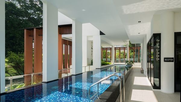 Pool area at Momentus Serviced Residences Novena. Pool area at Momentus Serviced Residences Novena.